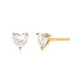 Mauve 14K Glitz Heart Cubic Earrings Pair MOE42220