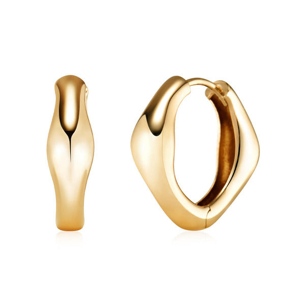 Moon 18K Glass Wave Blow One-Touch Earring L Pair MOE42241