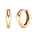 Mauve 14K Gold Wave Blow One-touch Earring Pair L MOE42241
