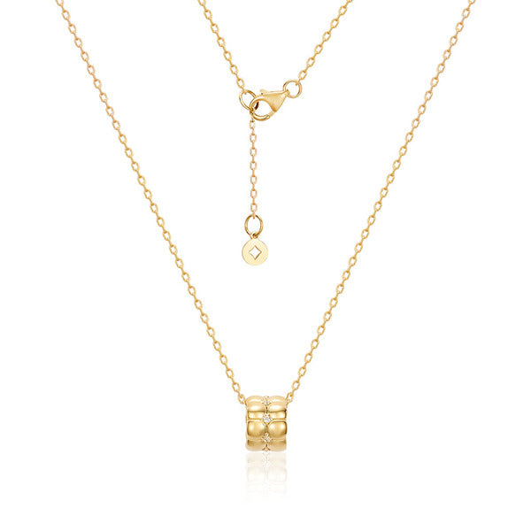 [Morun] (June Best) 14K Tessell Cubic Ring Pendant Chain Necklace MON42582