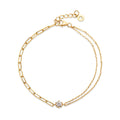 Molun (June Best) 14K prong dual texture clip chain bracelet MOB42583