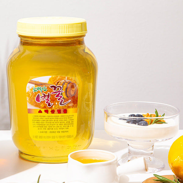 JeoneunFood [Jeoneun] Baegbacsan Domestic Manuka Honey (Acacia Flavor) 2.4kg+2.4kg (Cotton Gift Wrap