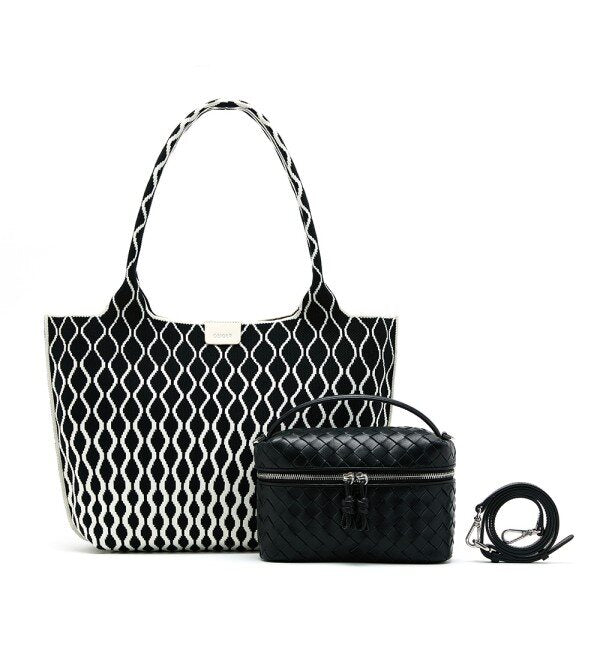 Geiger Handbag [Gaiger] Intrecciato Vanity Bag Black