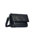 Gaiger Handbag Intrecciato Lieve Flapback Black