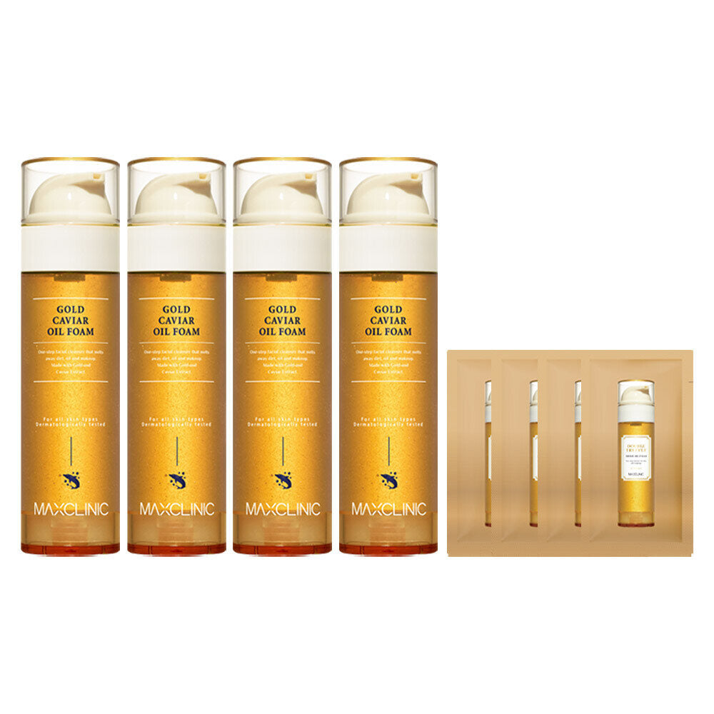 Max Clinic Oil Foam Cleanser Gold Caviar Large Size 110g 4+4 Samples