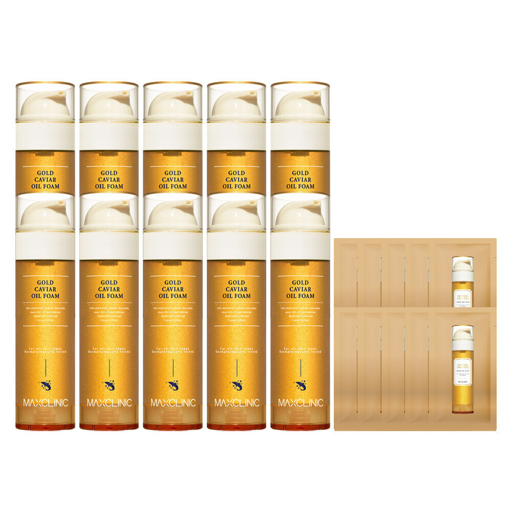Home Shopping Set: Max Clinic Oil Foam Cleanser Gold Caviar Large Size 110g 10+10 Samples