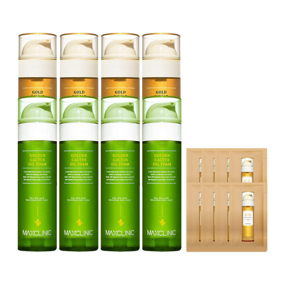 MaxClinic Oil Form Cleanser 110g Golden Cactus 4+Caviar 4+Samples 8