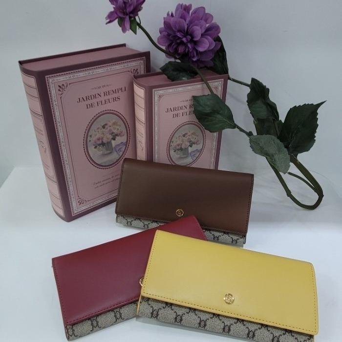 EleganceParis M Department Store Women Natural Calf Leather Long Wallet W01A-Y (47924695)