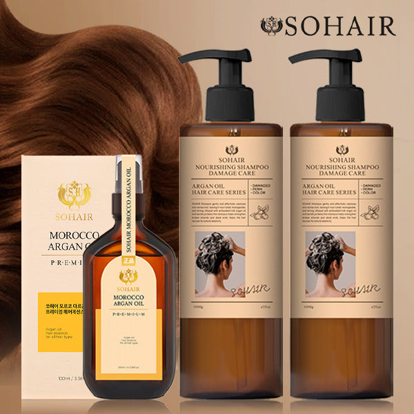 Shower Nourishing Shampoo 1000ml x2+Premium Hair Essence 100ml x1