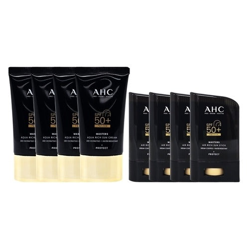 AHC AHC Masters Aqua Rich Sun Cream 60ml x4 + Rich Lipstick 22g x4 630729