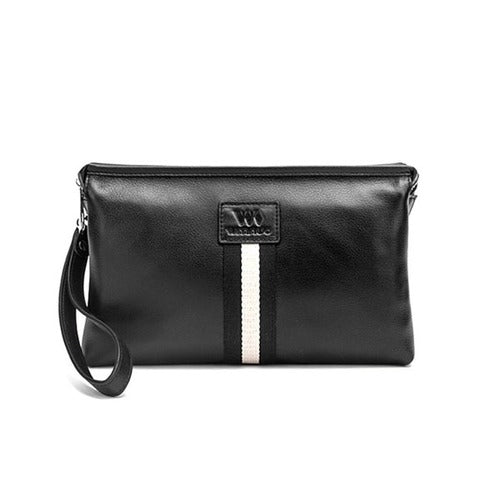 BillyBus men's daily black natural leather clutch bag wallets BJI220630845