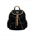 Miwu Miwu Canvas Leather Backpack Black 5BZ042 OOM 2IBQ F0RS5633510