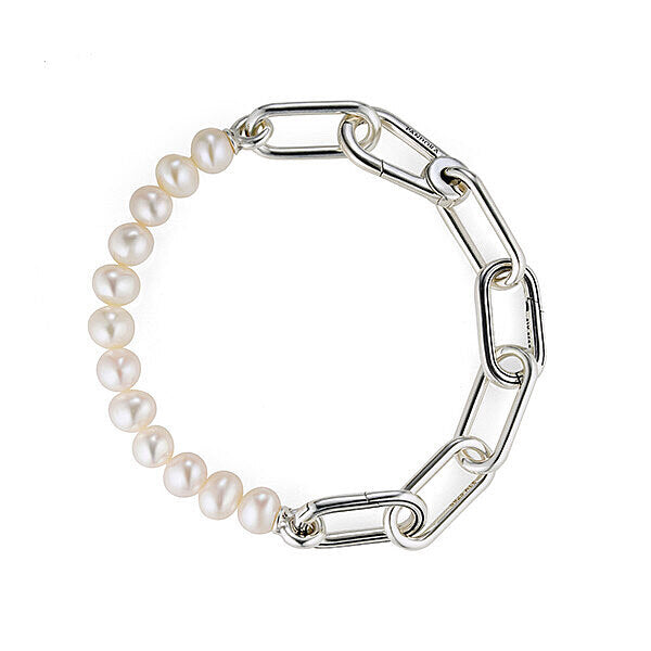 Mystemacho Shop Pandora Pandora PANDORA 599694C01 Mi Freshwater Pearl Link Chain Silver Women's Brac