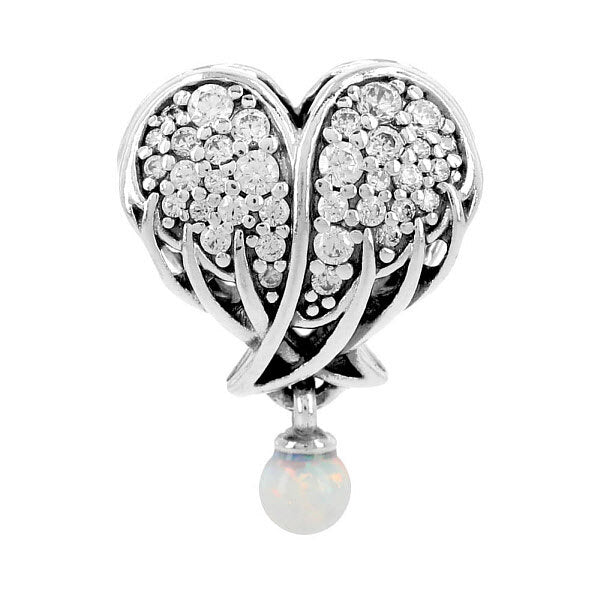 EditShop MisterMachio [Pandora] Pandora 792980C01 Moment Sparkling Angel Wings & Heart Silver Plated