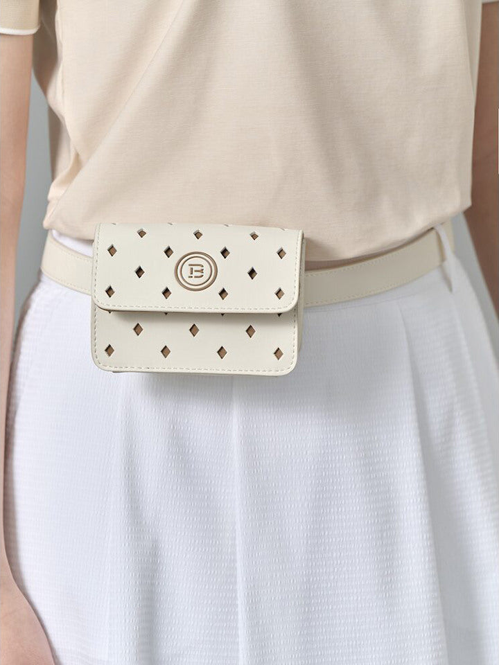 Binpole Golf (ACC) Women's Grace Perforated Belt Color Ivory (BE52D4A310)