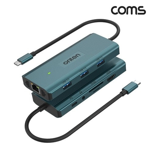 High-Quality 9-in-1 C-Type Multi-Hub USB Hub with USB Ports, C-Type HDMI, Earphone Jack, Card Reader