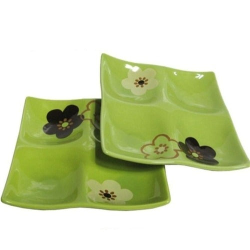 SK Storea Gigata High-Quality Source Ball 4-Hole Ceramic Side Dish Share Plate 22cm 2P Cold Dish 4-C
