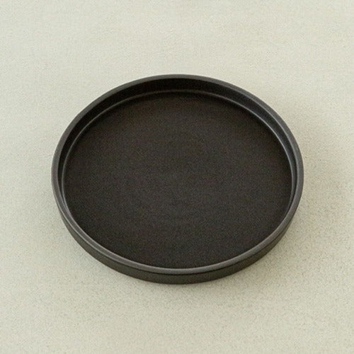 SK Storea Guita high-quality porcelain heritage round low-foot plate black 22cm dinnerware plating大盘