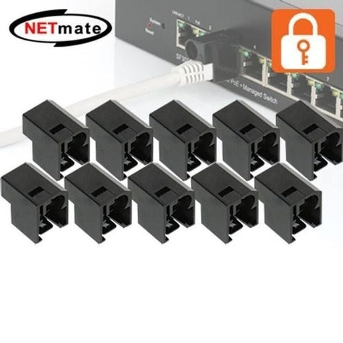 SK StoreA Gibson High-quality cable LAN Netmate Black 10 RJ45 2001B Lock Computer security Security 