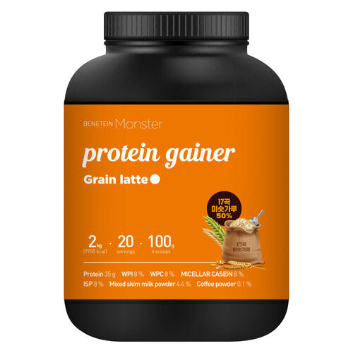 BENETTON MONSTER BULKUP PROTEIN GAINER GRAIN LATTE FLAVOR 2KG 1+1 636049
