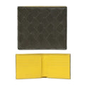 Bottega Veneta Intrecciato Yellow and Khaki Leather Fold Wallet