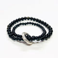 Silvermoon H1 Silver Ring Obsidian Double Bracelet 636346