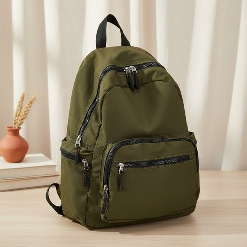 Men's and women's daily casual zippered pocket backpack 636661