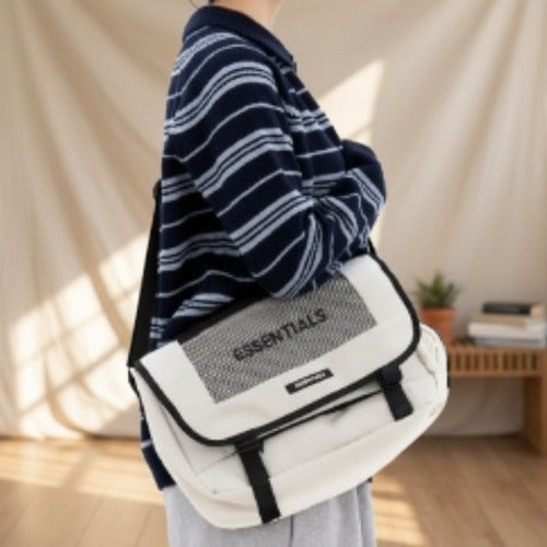 Men's and women's casual utility mesh street messenger bag 636661