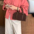 Women's suede mini Boston classic everyday handbag 636661