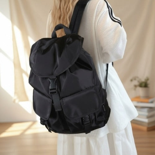 Cloth hem couple casual daily travel backpack 636661