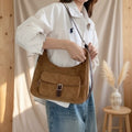 Women's suede buckle crossbody pouch 636661