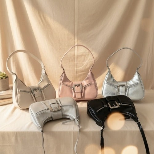 Women's Leather Buckle Shoulder Bag Daily Feminine Hobo 636661