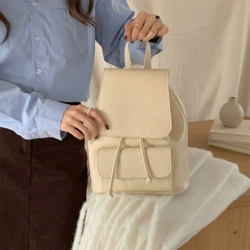 Women's Daily Pocket Leather Mini Backpack 636661