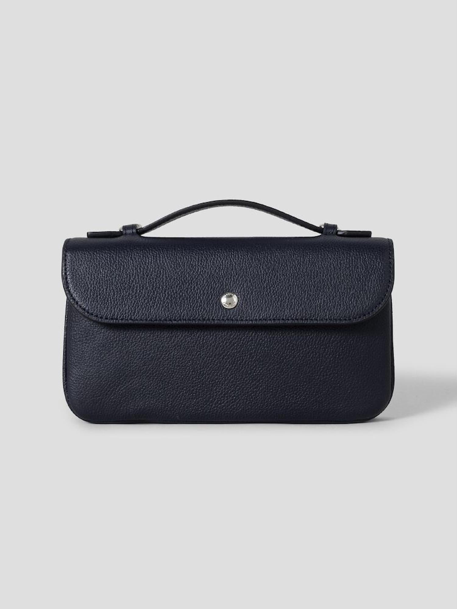 Binfop ACC Solid Leather Crossbody Bag - Navy BE62A4M61R