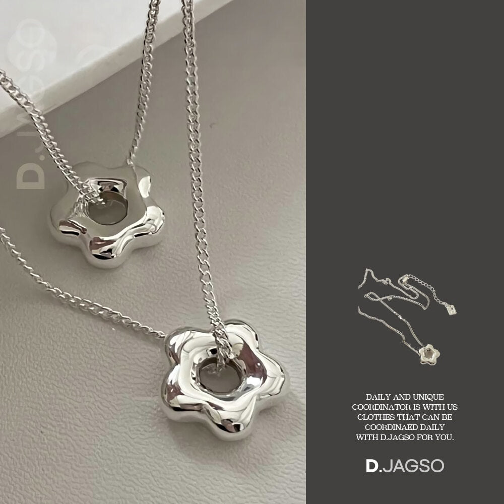 Designer Mall Women's Simple Basic Style Daily Flower Necklace