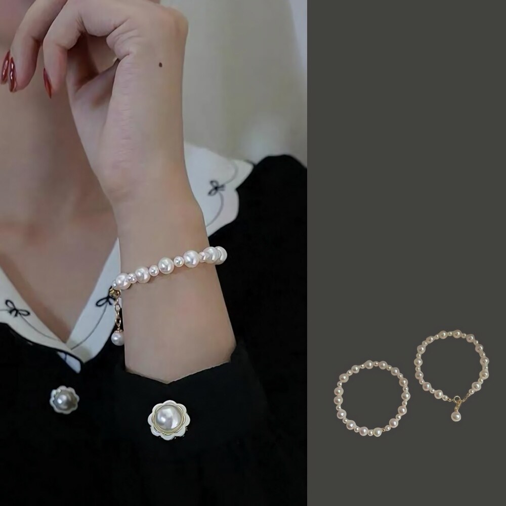 Designer Mall Women's Daily Basic Mood Style Pearl Beads Bracelet