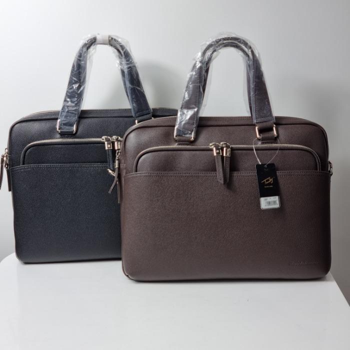 MichelBy Tan迪 TC01 Men's Simple Buffalo Leather Embossed Briefcase B23302Y2 (33524215)