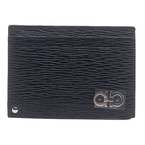Salvatore Ferragamo Ferragamo Giancini Full Out ID Window Card Holder Black 66A061 685914