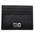 Salvatore Ferragamo Ferragamo Giancini Credit Card Holder Black Red 6A302 698914