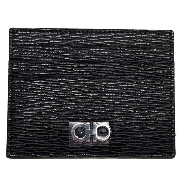 Salvatore Ferragamo Ferragamo Giancini Credit Card Holder Black Red 6A302 698914