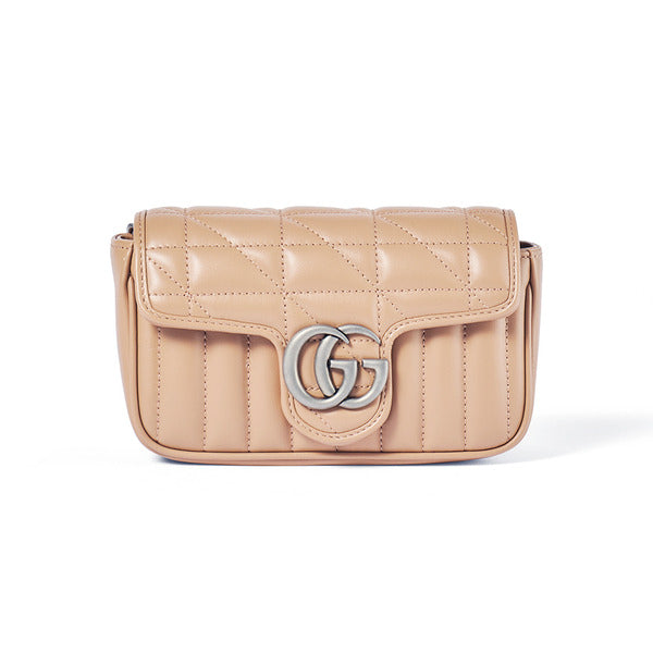 Gucci 476433 DTD5N 2754 matelassé marmont GG super mini chain shoulder bag