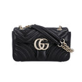 Gucci 837280 AAE38 1000 Mattelasse Monogram GG Suede Chain Shoulder Bag