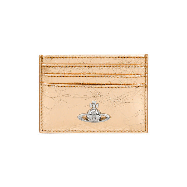 VivienneWestwood 54030004W L00A7 R401 Metallic Crinkled Card Wallet
