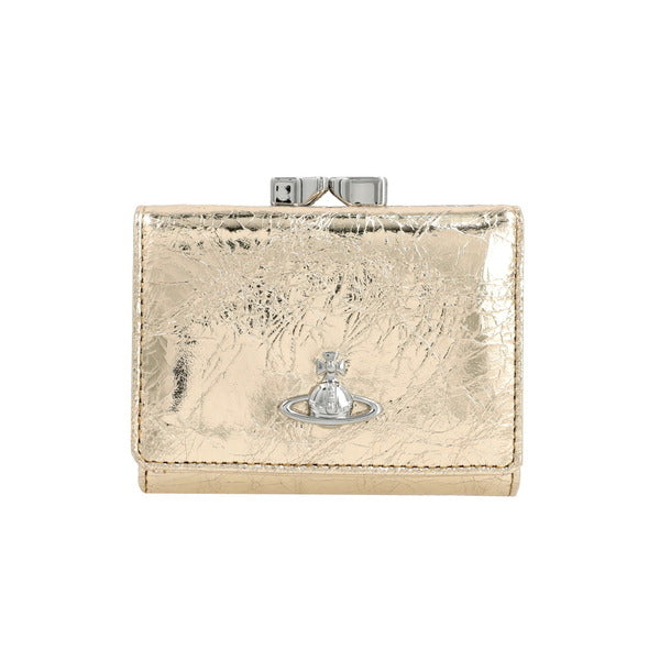Vivienne Westwood 5115002MW L00A7 R401 Metallic Crinkled Small Frame Wallet