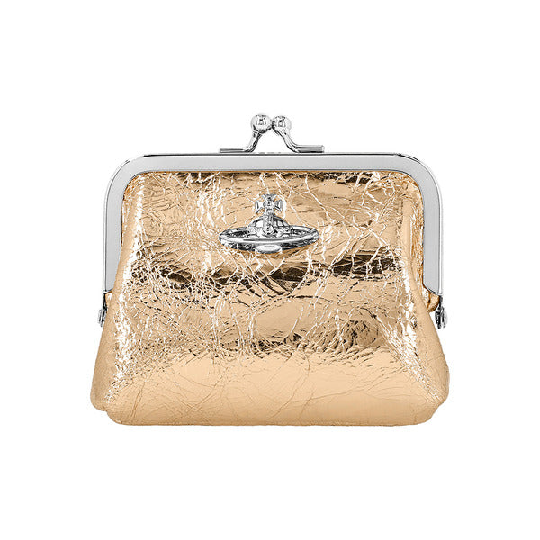 Vivienne Westwood 56010005W L00A7 R401 Metallic Crinkled Frame Pulse Mini Coin Purse