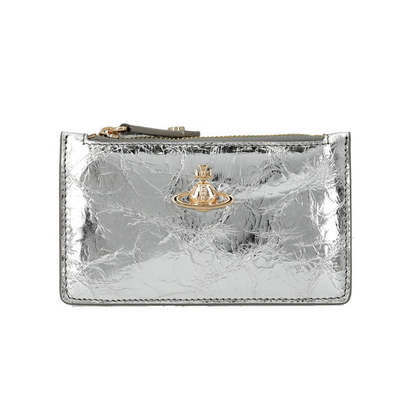 Vivienne Westwood 54020004W L00A7 Q401 metallic crinkled slim long zip wallet