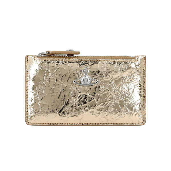 Vivienne Westwood 54020004W L00A7 R401 Metallic Crinkled Slim Long Zip Wallet