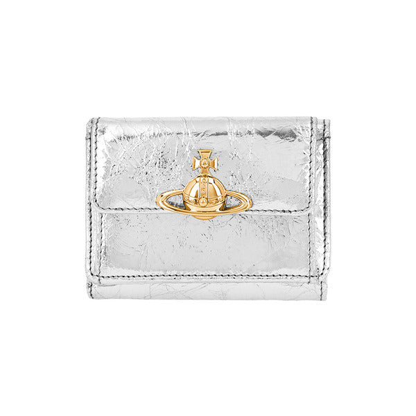 Vivienne Westwood 5115002TW L00A7 Q401 Metallic Crinkle Flap Purse Small Wallet