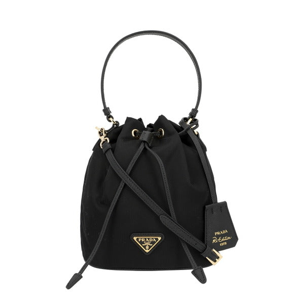 Prada 1BE067 RV44 F0002 Reedition 1978 Lina Nylon Triangle Logo Mini Bucket Shoulder Bag