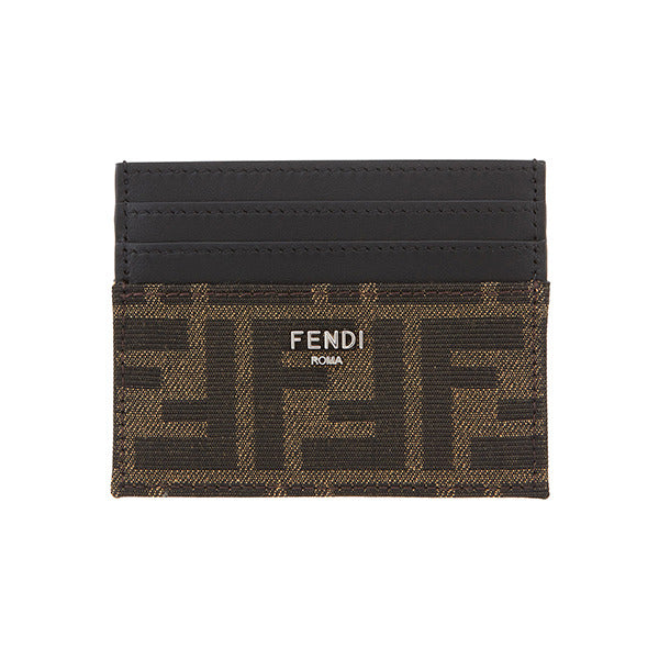 Fendi FF Fabric Card Holder Brown 7M0164 ALWK F0L3T